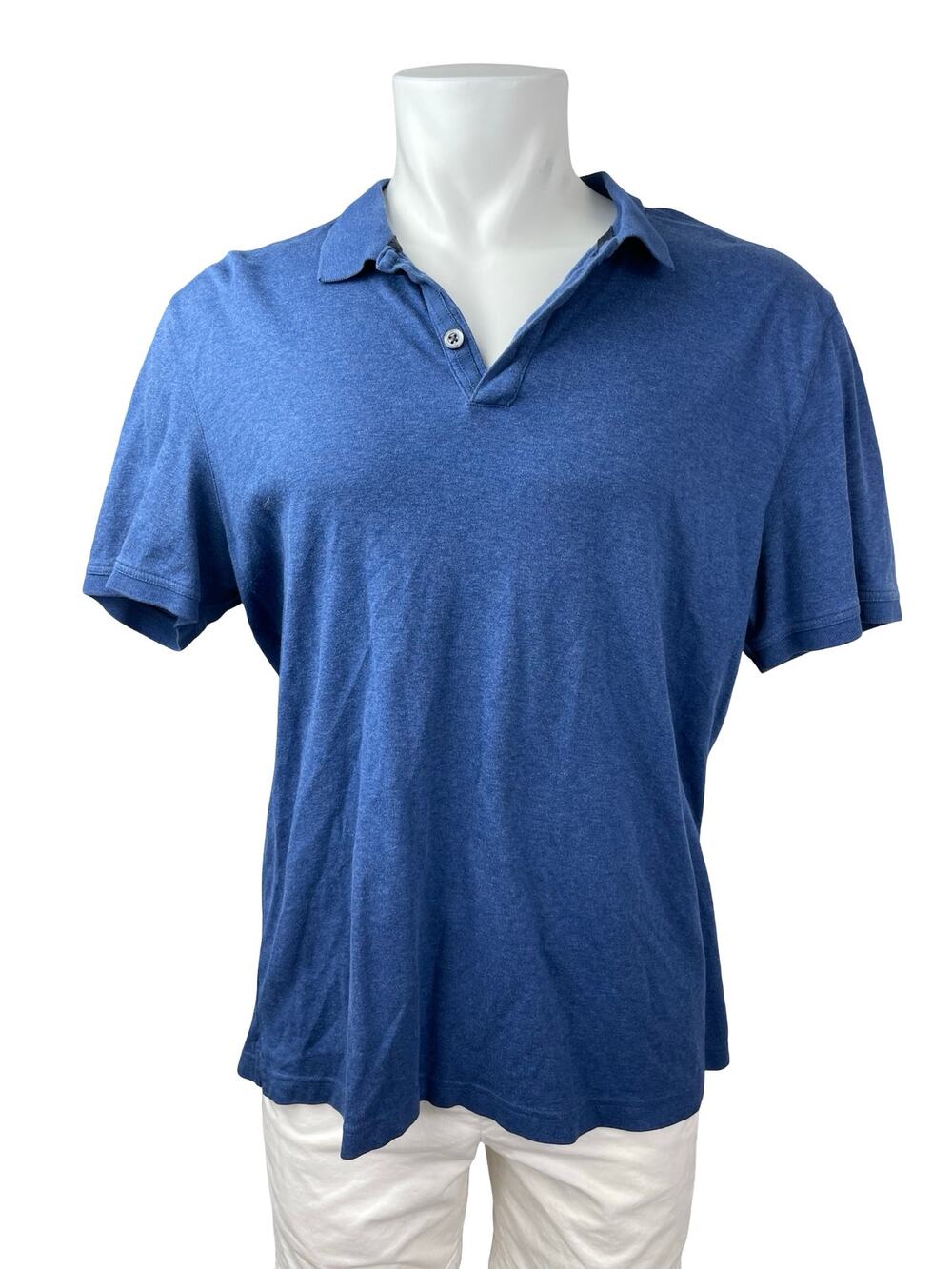 Banana Republic Luxury Touch Men's Blue Short Sleeve Golf Polo Shirt Top Size XL
